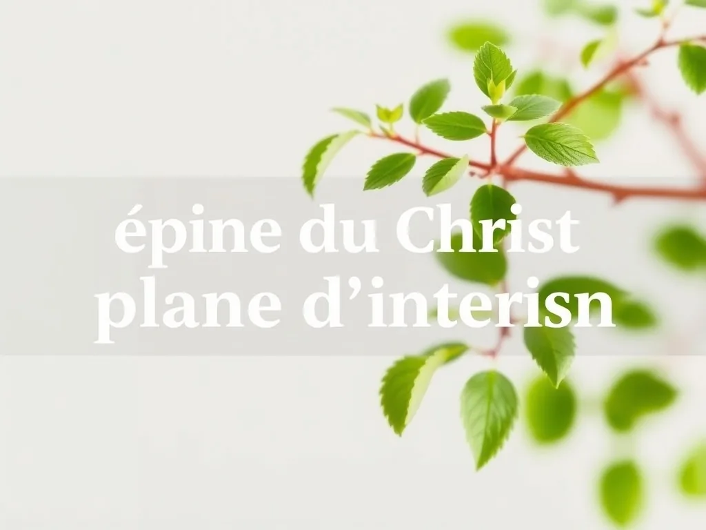 Gros plan sur les fleurs rouges d'un Euphorbia milii, une épine du Christ, posée sur un rebord de fenêtre ensoleillé, avec des tiges épineuses et des feuilles vertes.